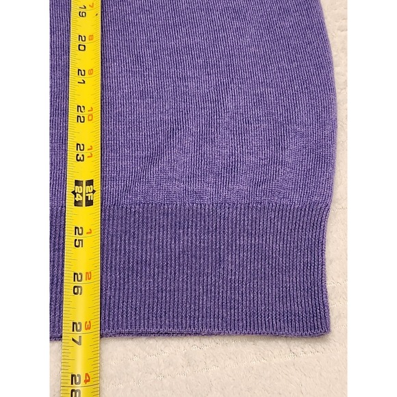 Peter Millar Men's Wool Silk Blend Purple V Neck Sweater Classic Preppy Large - Picture 4 of 6
